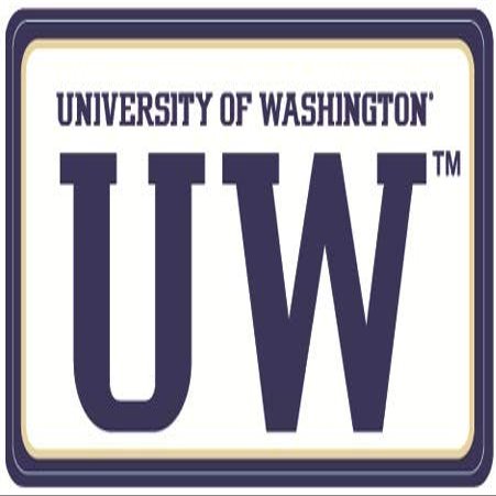 4 Inch UW W University of Washington Huskies Logo Removable Wall Decal Sticker Art NCAA Home Room Decor 4 by 2 Inches
