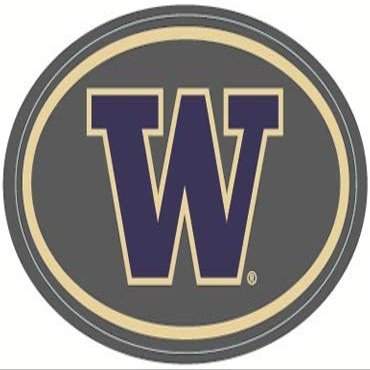 4 Inch UW W University of Washington Huskies Logo Removable Wall Decal Sticker Art NCAA Home Room Decor 4 1/2 by 3 Inches
