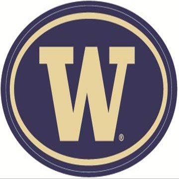 4 Inch UW W University of Washington Huskies Logo Removable Wall Decal Sticker Art NCAA Home Room Decor 4 by 3 Inches