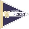 11 Inch Pennant Flag UW W University of Washington Huskies Logo Removable Wall Decal Sticker Art NCAA Home Room Decor 11 by 7 Inches view 1