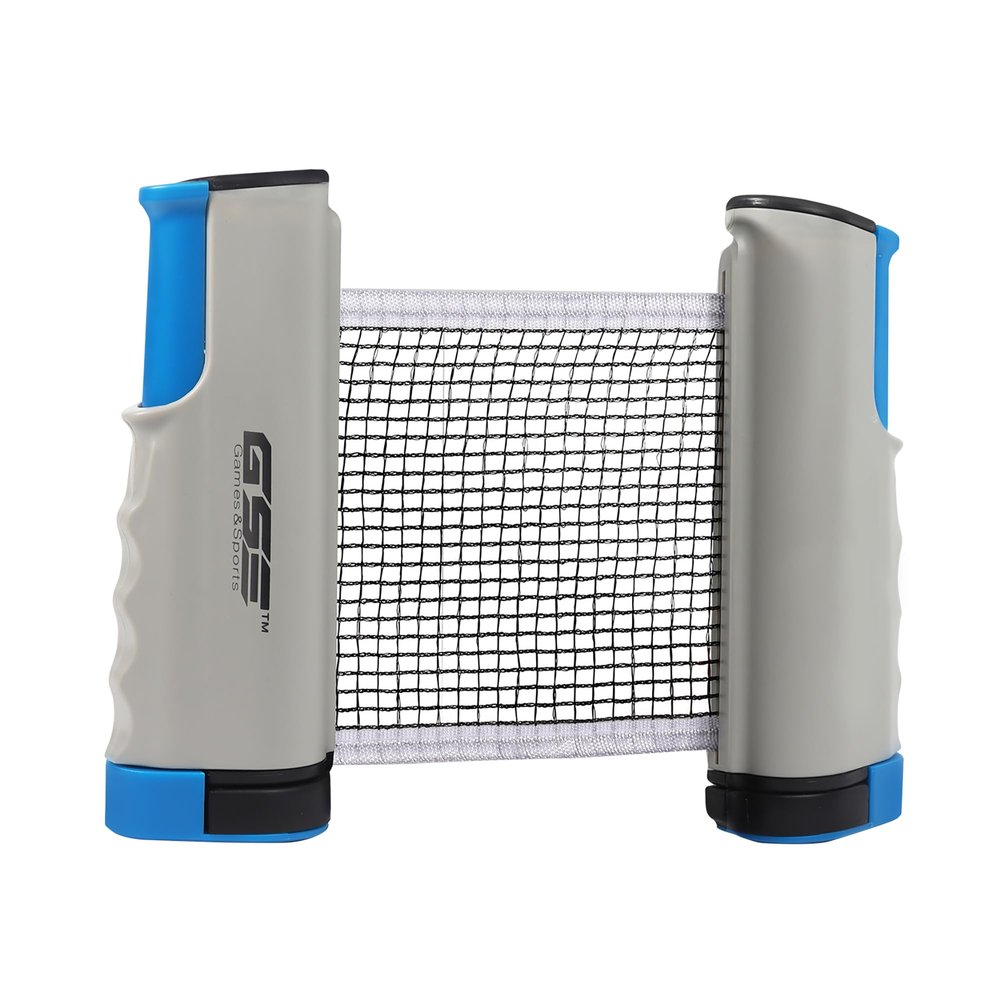 GSE Games & Sports Expert Grey Adjustable Retractable Ping Pong Net & Post. Portable Table Tennis Net & Clamps. Replacement Ping Pong Net for Any Tables