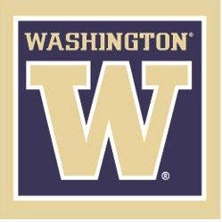 3 Inch UW W University of Washington Huskies Logo Removable Wall Decal Sticker Art NCAA Home Room Decor 3 by 3 Inches