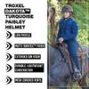 Troxel Dakota Trail Horse Riding Helmet, Low-Profile Light Adjustable Design, Horseback Riding Gear, Extra Large (7-3/8 - 7-3/4), Turquoise Paisley view 2