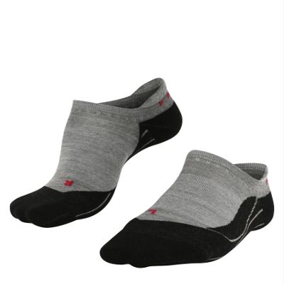 FALKE Women's TK5 Wander Invisible Hiking Socks, Merino Wool, No Show, Light Padding, Max Comfort, Athletic Sock, Grey (Light Grey 3403), 8-9, 1 Pair