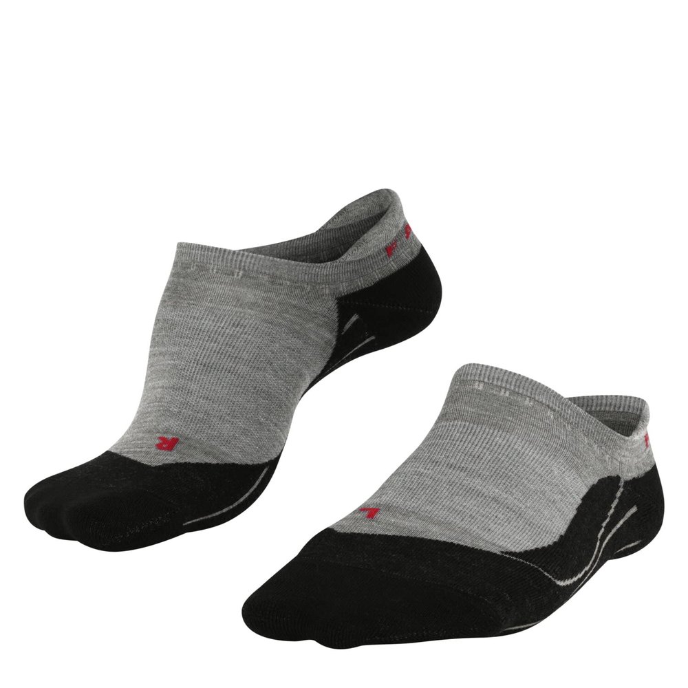 FALKE Women's TK5 Wander Invisible Hiking Socks, Merino Wool, No Show, Light Padding, Max Comfort, Athletic Sock, Grey (Light Grey 3403), 8-9, 1 Pair