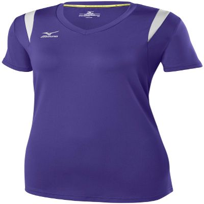 Mizuno Youth Balboa 5.0 Short Sleeve Volleyball Jersey Purple/Silver