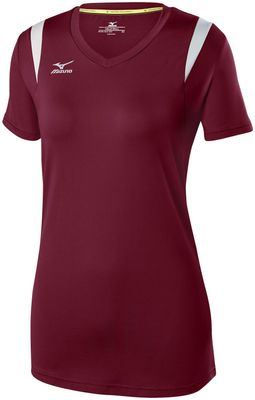 Mizuno Youth Balboa 5.0 Short Sleeve Volleyball Jersey Cardinal/Silver