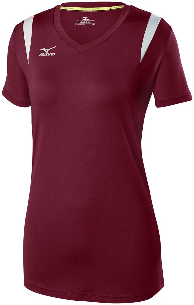 Mizuno Youth Balboa 5.0 Short Sleeve Volleyball Jersey Cardinal/Silver