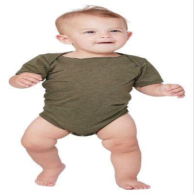BELLA+CANVAS Infant Triblend Short-Sleeve One-Piece 12-18MOS Olive Triblend