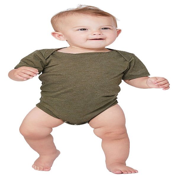 BELLA+CANVAS Infant Triblend Short-Sleeve One-Piece 12-18MOS Olive Triblend