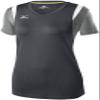 Mizuno Balboa 5.0 Short Sleeve Volleyball Jersey, Youth Medium, Charcoal/Silver view 1