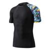 HUGE SPORTS Men's Splice UV Sun Protection UPF 50+ Skins Rash Guard Short Sleeves(HeyToucan,XL) view 1