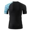 HUGE SPORTS Men's Splice UV Sun Protection UPF 50+ Skins Rash Guard Short Sleeves(Zigzag, XL) view 4