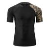 HUGE SPORTS Men's Splice UV Sun Protection UPF 50+ Skins Rash Guard Short Sleeves(Sea Forest, 3XL) view 2