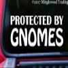 Minglewood Trading Protected by Gnomes 8" x 3" Vinyl Decal Sticker - 20 Color Options - - Green view 1
