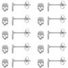 3 Pair Pack Stainless Steel Tiny Skull Stud Earrings 1/4 inch round view 3