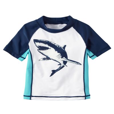 Carter's Boys' Shark Rashguard S/S Shirt, Navy, 18m