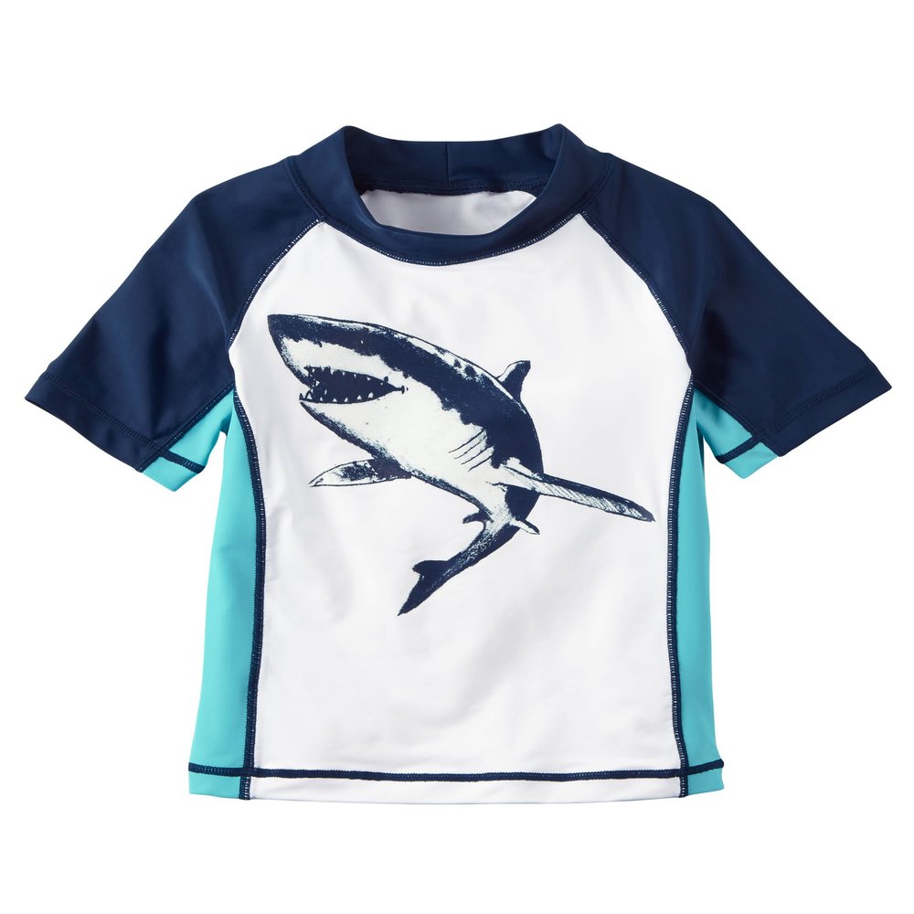 Carter's Boys' Shark Rashguard S/S Shirt, Navy, 18m