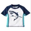 Carter's Boys' Shark Rashguard S/S Shirt, Navy, 18m view 1