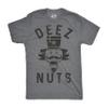 Crazy Dog Mens Holiday Novelty T Shirt Deez Nuts Funny Nutcracker Christmas Pun Shirt Meme Cringe Bro Ugly Sweater Party Tee Dark Heather Grey M view 1