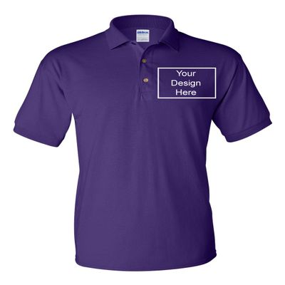 Add Your Own Text Design Custom Personalized Digitally Printed Adult Polo Shirt (Small, Purple)