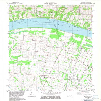 YellowMaps Bandana KY topo map, 1:24000 Scale, 7.5 X 7.5 Minute, Historical, 1982, Updated 1983, 27.4 x 22.6 in - Tyvek