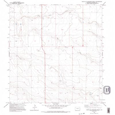 South of Cheyenne Wells CO topo map, 1:24000 Scale, 7.5 X 7.5 Minute, Historical, 1982, Updated 1995, 26.6 x 22.1 in - Tyvek