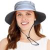 Breathable Wide Brim Boonie Hat Outdoor UPF 50+ Sun Protection Mesh Safari Cap for Travel Fishing (Gray) view 1
