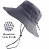 Breathable Wide Brim Boonie Hat Outdoor UPF 50+ Sun Protection Mesh Safari Cap for Travel Fishing (Gray) view 2