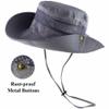 Breathable Wide Brim Boonie Hat Outdoor UPF 50+ Sun Protection Mesh Safari Cap for Travel Fishing (Gray) view 3
