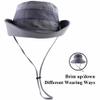 Breathable Wide Brim Boonie Hat Outdoor UPF 50+ Sun Protection Mesh Safari Cap for Travel Fishing (Gray) view 4