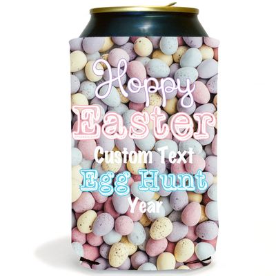 VictoryStore Can and Beverage Coolers - Custom Can Cooler, "Hoppy Easter" Egg Design, Set of 12