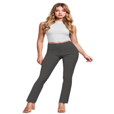 Hybrid & Company Womens Business Millennium Slim Bootcut Pants P44972BL Charcoal L