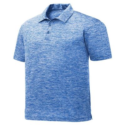 DRIEQUIP Moisture Wicking Electric Heather Polo Shirts-S-TrueRoyalElectric