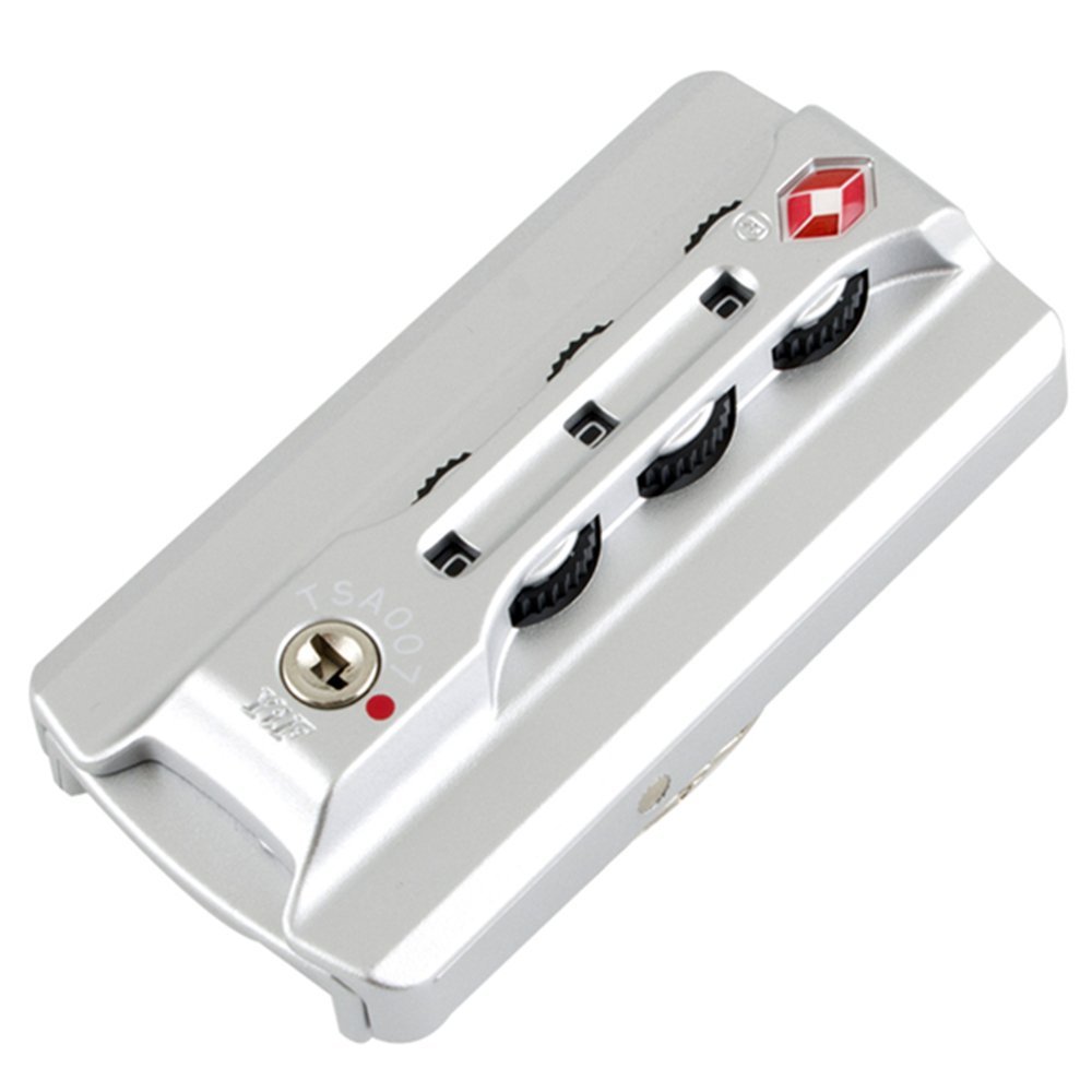 Silver White ABS Password Lock replacement luggage Lock For Suitcase pull rod box trunk suitcase password box Repair for DIY K003# 4 hole Typ (1)
