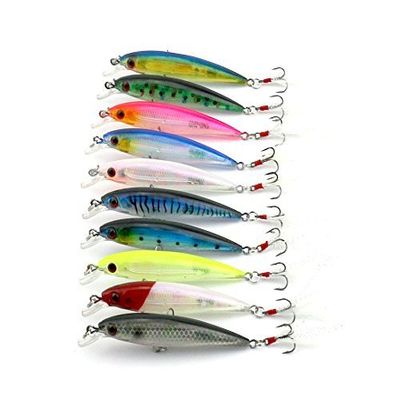 LENPABY 10pcs Minnow Fishing Lures bass Wobble swimbaits carp Trout Catfish Fishing baits Pesca Fishing Tackles 9cm 8g