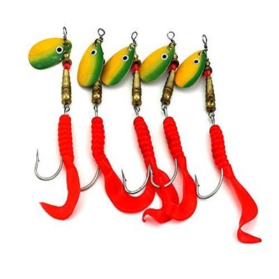LENPABY 10pcs Metal Sequin Spinner Spoon Fishing Lures Artificial Peche Wobble bass Japan Hooks Fishing baits isca Pesca Fishing Tackles