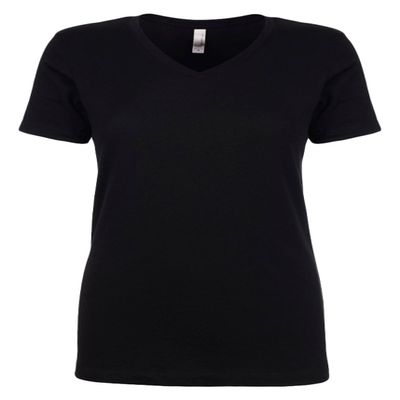Next Level Women's Ideal V-Neck Tee, Black, L