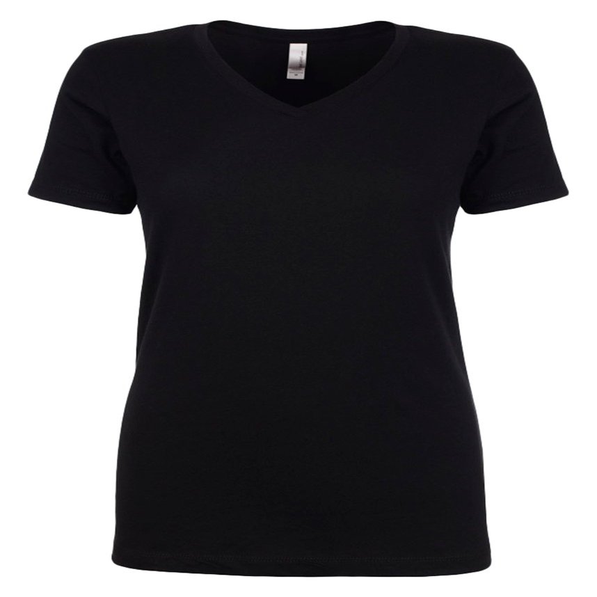 Next Level Women's Ideal V-Neck Tee, Black, L