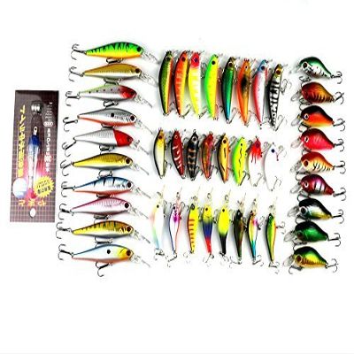 LENPABY 44pcs minnow fishing lures set crankbaits hard swimbaits