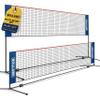 BOULDER Portable Badminton Pickleball Net - Foldable / Extendable Poles for Multiple Sports Heights (UP to 5 ft) - Ideal for Tennis, Pickleball, Soccer Tennis - Easy Setup (Blue, 14 FT) view 1