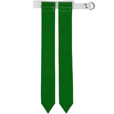 Crown Sporting Goods Flag Football Belt & Flags  Includes 1 Belt with 2 Flags, Accessories for Flag & Touch Games, Practices, & Training (Green)
