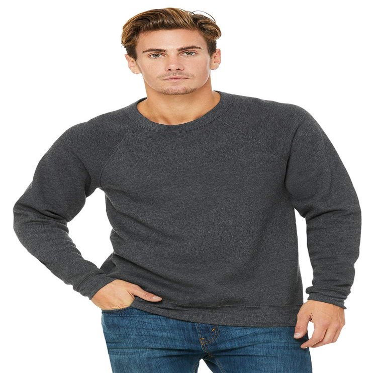 BELLA+CANVAS Men'sZipper All-Season Fleece Hoodie Small Dark Grey HTHR