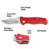 Cat 7-1/2 Inch Drop-Point Folding Knife, 3 Inch Blade, Pocket Clip, Hunting, Fishing, Rope, Outdoors - 980125, Red view 2