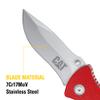 Cat 7-1/2 Inch Drop-Point Folding Knife, 3 Inch Blade, Pocket Clip, Hunting, Fishing, Rope, Outdoors - 980125, Red view 4