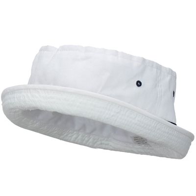 e4Hats.com Big Size Striped Roll Up Bucket Hat - White Navy 2XL-3XL