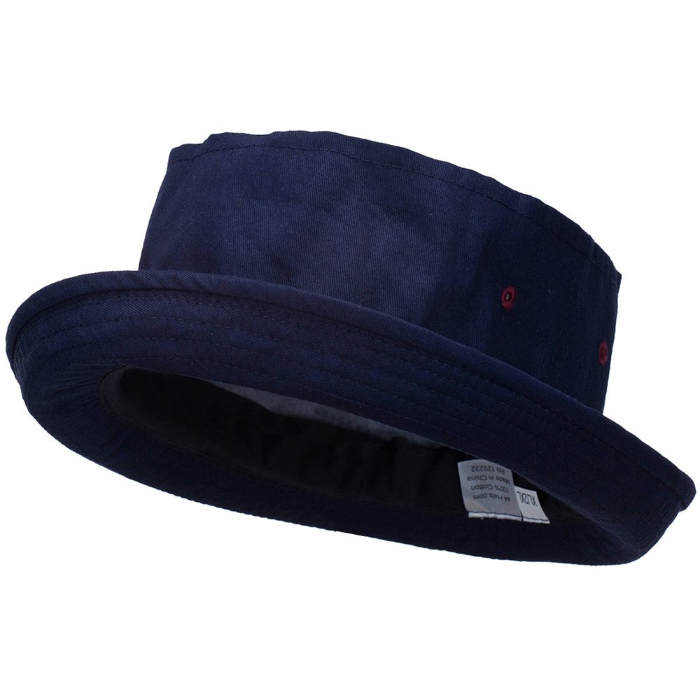 e4Hats.com Big Size Striped Roll Up Bucket Hat - Navy Wine 2XL-3XL
