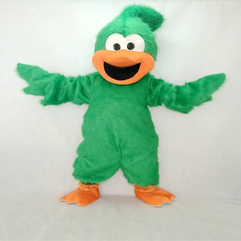 rushopn Adorable New Green Plush Roadrunner Bird Mascot Costume