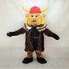rushopn Cute Thor the Giant Viking Mascot Costume with Red Hemlet