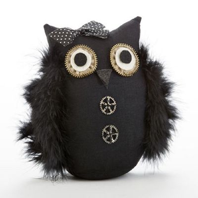Delton Products 7 Inches Black Feather Wing Hoot Owl Home Decor